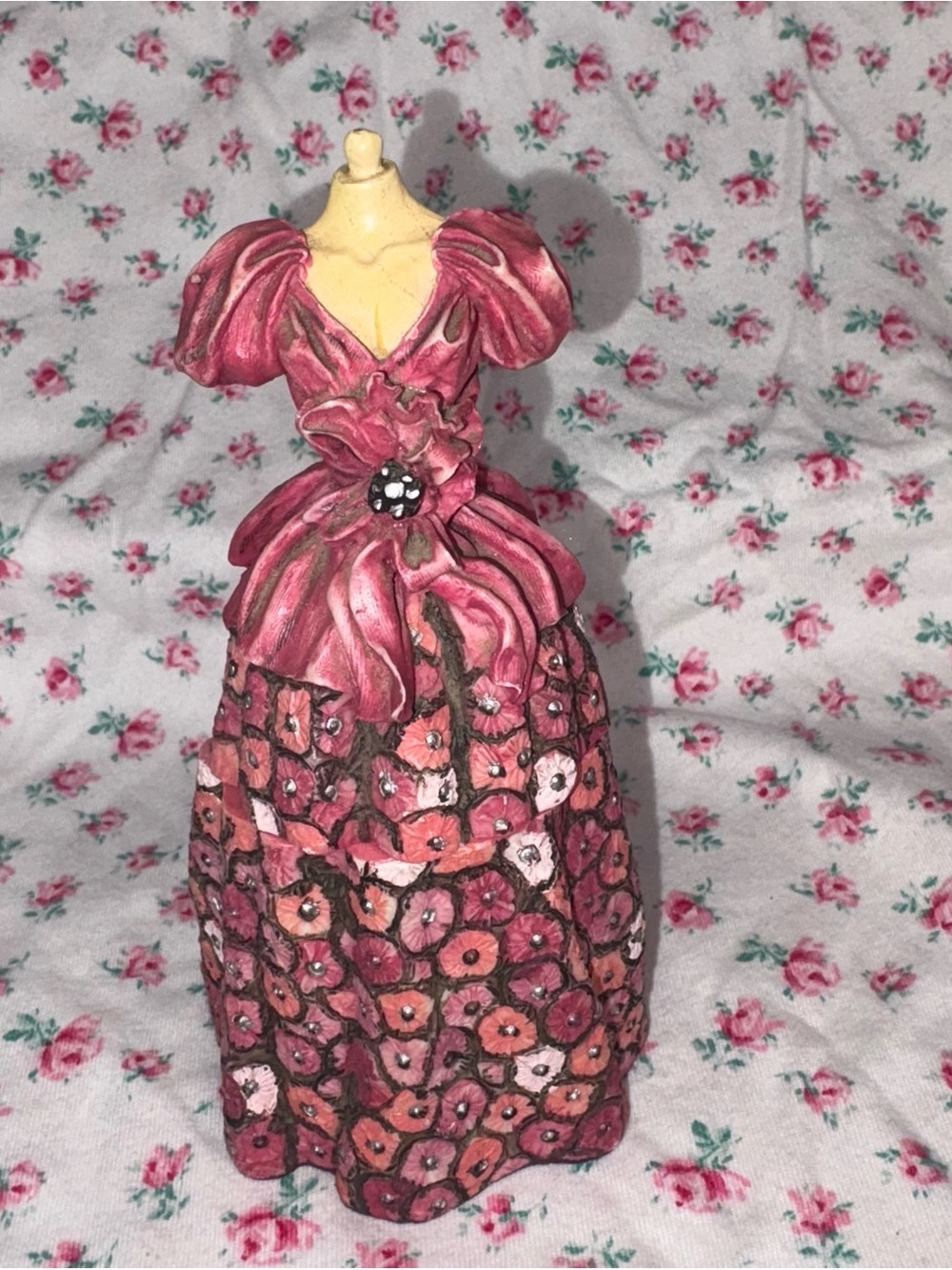 Mannequin dress decorative trinket box 6 inches